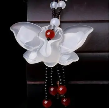 

Natural ice chalcedony butterfly couple jadeite pendant>>>Free shipping