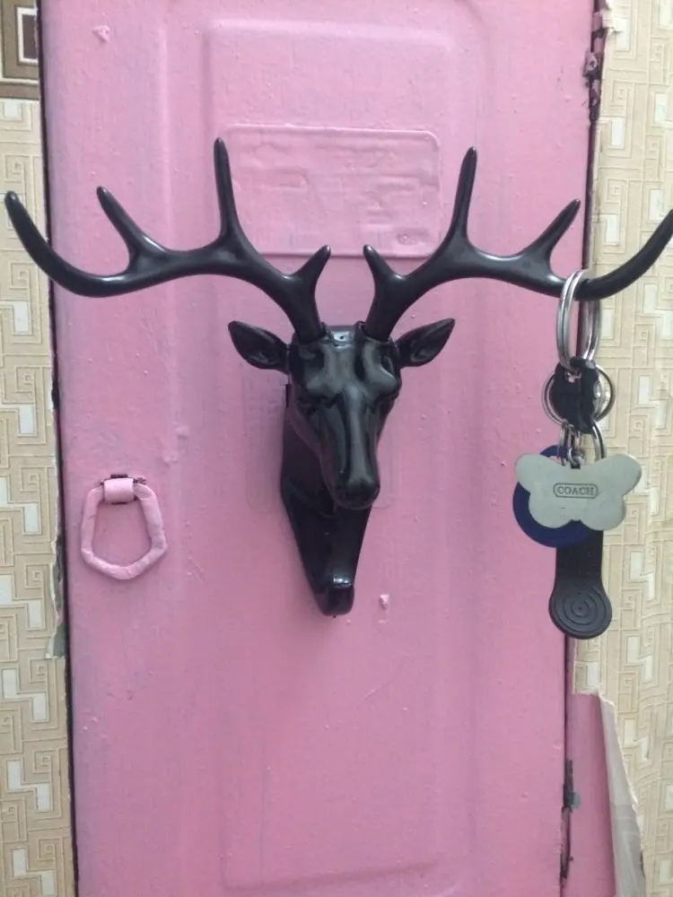 Deer Head Animal Self Adhesive Clothing Display Racks Hook