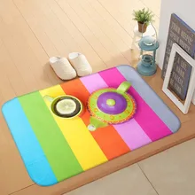 Зеленый, синий, розовый, фиолетовый, с желтыми линиями на чайной чашке, чайник с 3d рисунком, противоскользящий половик домашний декор, Entryway, кухонный коврик