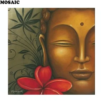 

NEW 5D Diy Diamond Painting Cross Stitch Religious Buddha Mosaic Kits Home Decoration Square Full Diamond Embroidery Needlework