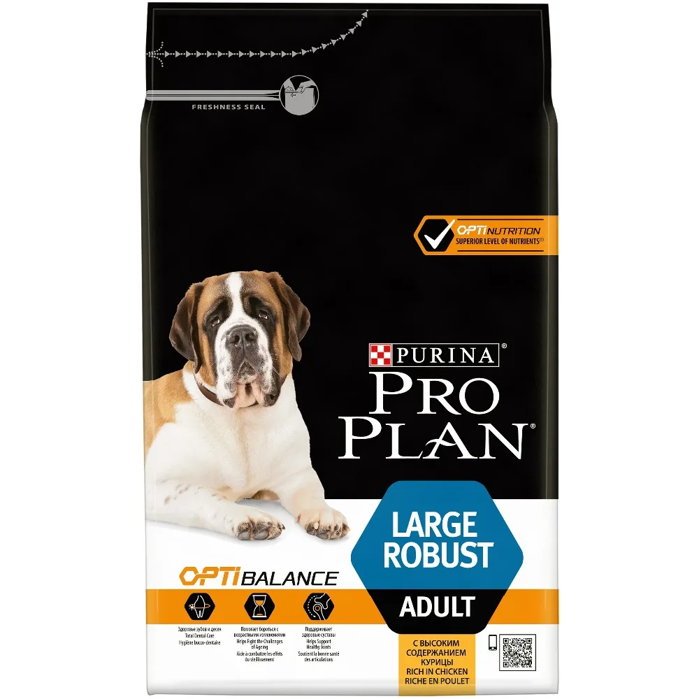 Корм для собак Purina Pro Plan, для собак крупных пород с мощным телосложением с комплексом OPTIBALANCE, курица, 14 кг