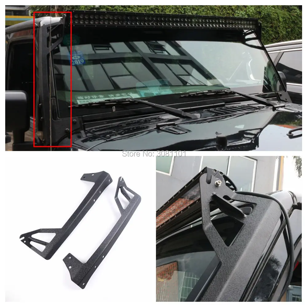 

Set of 52inch A-Pillar Hood Mounting Bracket for Auxialiry LED Offroad Work Light for Jeep Wrangler JK 2007~2017
