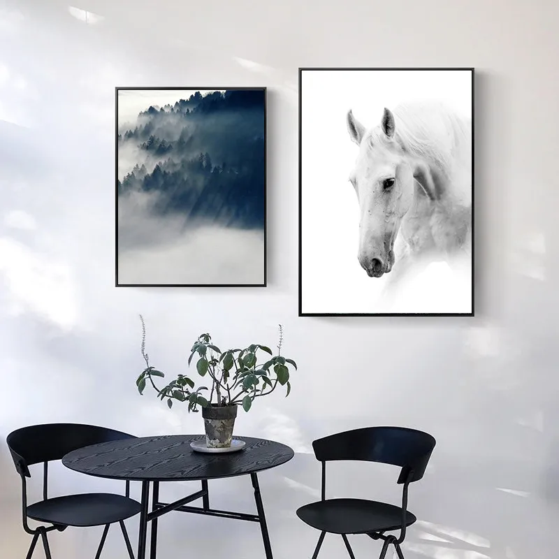 Aliexpress.com : Buy Nordic Minimalist Landscape Canvas Art Print Painting Poster, Horse Wall