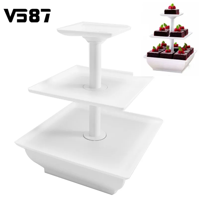 White Plastic Cake Dessert Stand Party Cupcake Muffins Serving Stand