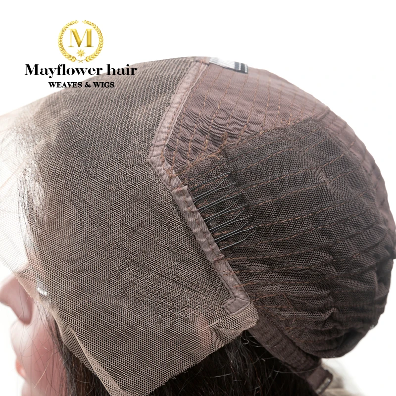 Mayflower 13x" Кружевной передний парик натуральные малайзийские волосы глубокая волна 150% плотность отбеленн волос натуральный цвет