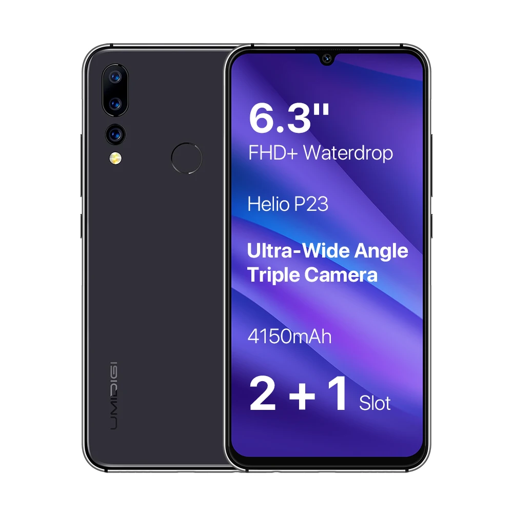 Global UMIDIGI A5 Pro мобильный телефон 6," FHD+ 16MP Android 9,0 Helio P23 Восьмиядерный 4150 мАч 4G отпечаток пальца разблокированный смартфон - Цвет: Серый