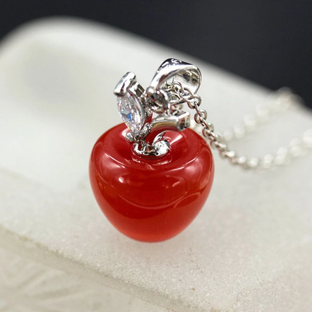 Женская мода опал в виде красного яблока Шарм Подвеска для ожерелья серьги Декор