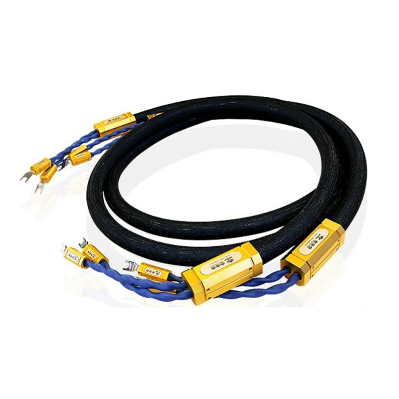 

Free shipping pair Moonsaudio Triple Crown audio speaker cable with Rhodium plated Y spade connector