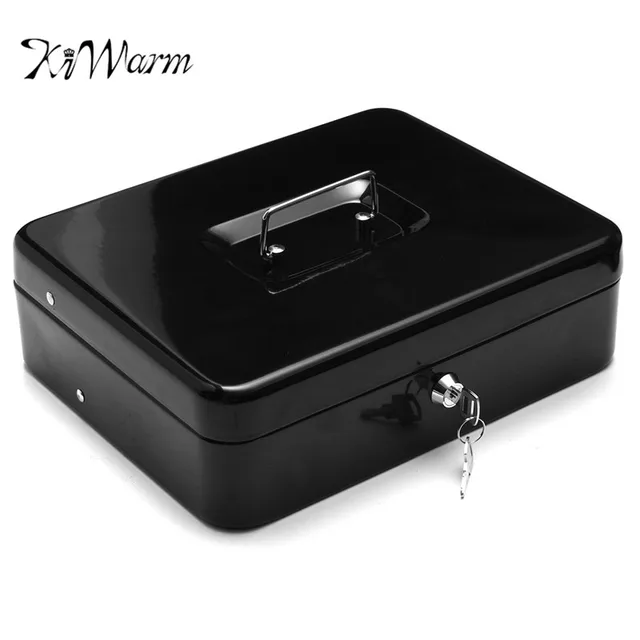 Kiwarm Cash Box Money Drawer Key Locking Safe Lock Tiered Tray Kiwarm Cash Box Money Drawer Key Locking Safe Lock Tiered Tray Storage For Security Home Office