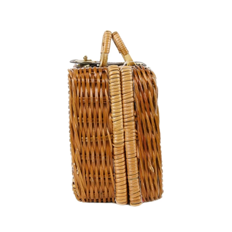 Women Vintage Ratten Bamboo Bags Bohemian Ladis Summer Beach Handbag Natural Knitted Female Bag Handmade Weave Tote SS3028 (12)