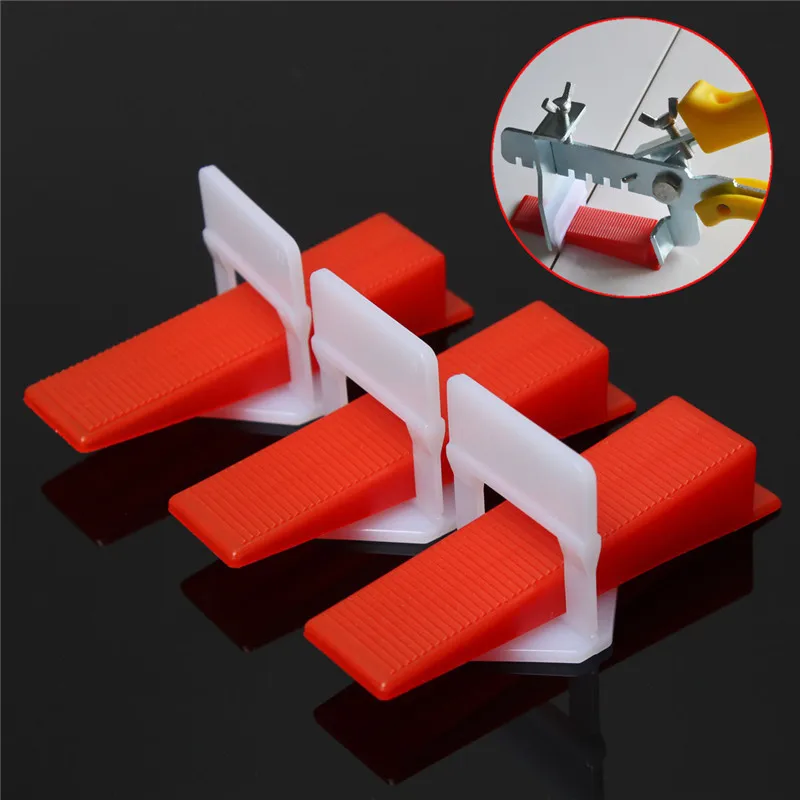 KiWarm 200pcs/set Tile Leveling System Wedges and Clips Spacer Plastic