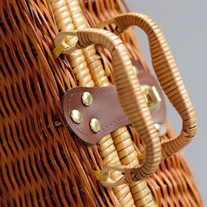 Women Vintage Ratten Bamboo Bags Bohemian Ladis Summer Beach Handbag Natural Knitted Female Bag Handmade Weave Tote SS3028 (7)