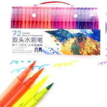 72 цвета художественные маркеры двойные советы окрашивающая щетка Fineliner цветные ручки водный маркер для каллиграфии рисуйте наброски цвет ing Book