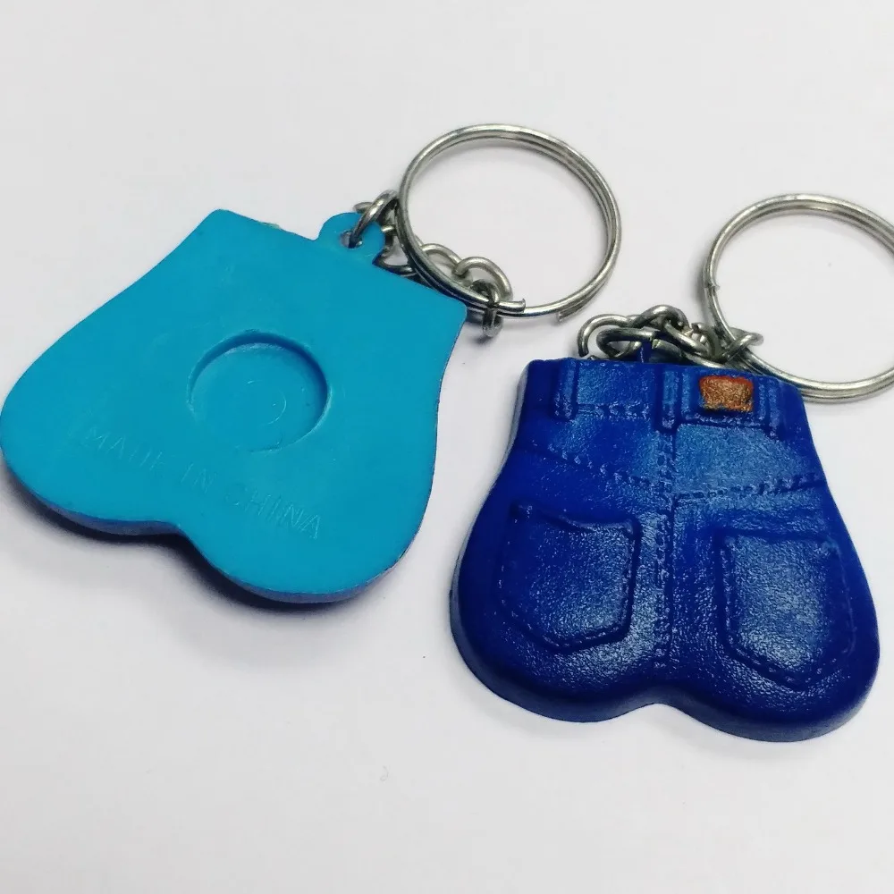 

4 pcs VINTAGE denim series with key chain Ring 624 Retro Fashion Jewellery clip Girl Kis Room Craft DIY pendant hold on your bag