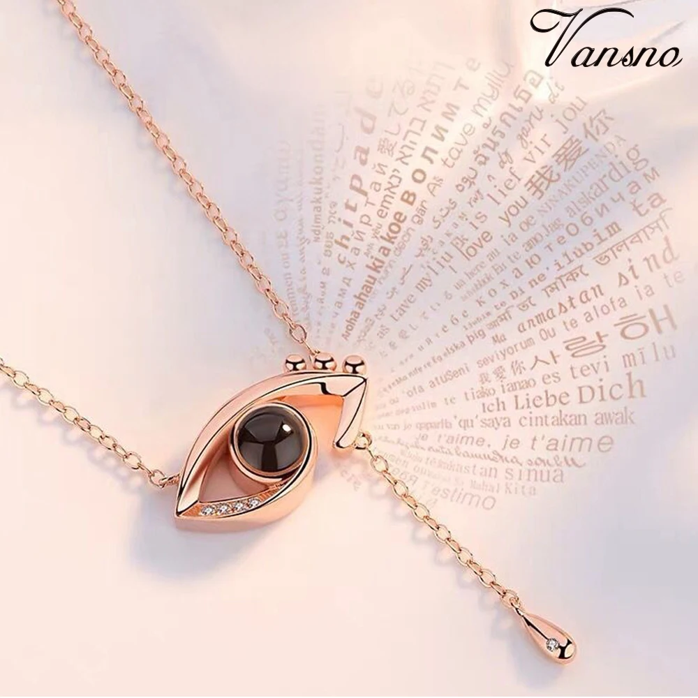 Vansno Love Memory ювелирные изделия I You проекционный Шарм ожерелье s буквы из кристаллов