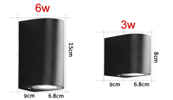 3 Вт 6 Вт светодиодный настенный светильник s Алюминий вверх и вниз водонепроницаемый Крытый спальня открытый сад лампа крыльцо Светильник AC85-265V