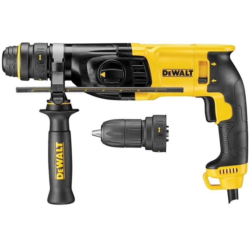 Перфоратор электрический DeWalt D25134K (Мощность 800 Вт, энергия удара 3 Дж, сверление дерева 30 мм, бетона 26 мм, металл 13мм, патрон типа SDS+, реверс)
