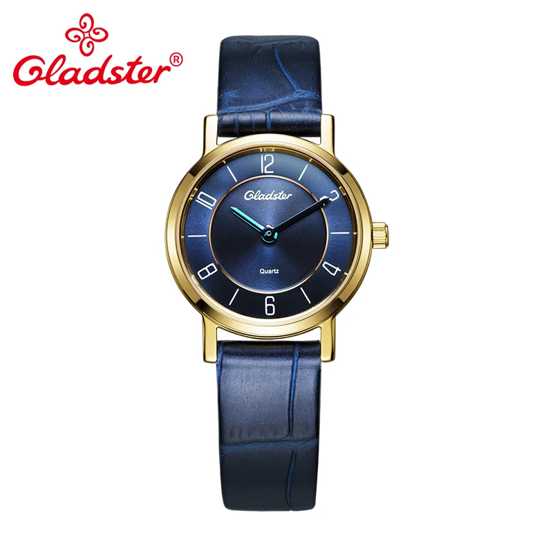Японские часы Gladster MIYOTA 5Y20 золотые женские из натуральной кожи кварцевые наручные