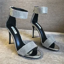 silver string up heels