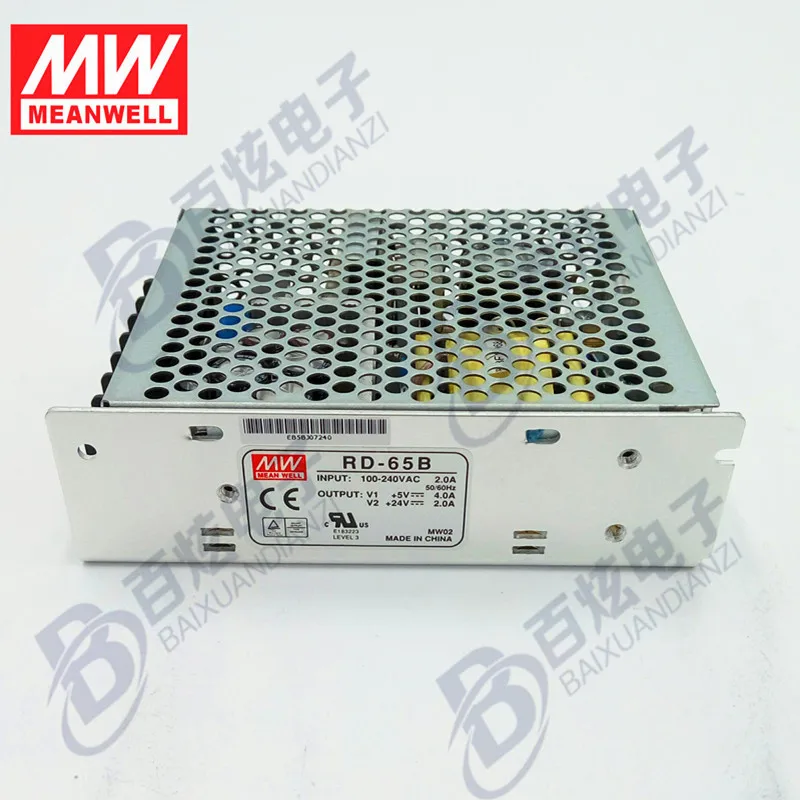 Originele Meanwell rd-65b двойной выход Макс 66 Вт 5v24v swithching voeding CB UL CE Вход 88-264vac | Обустройство