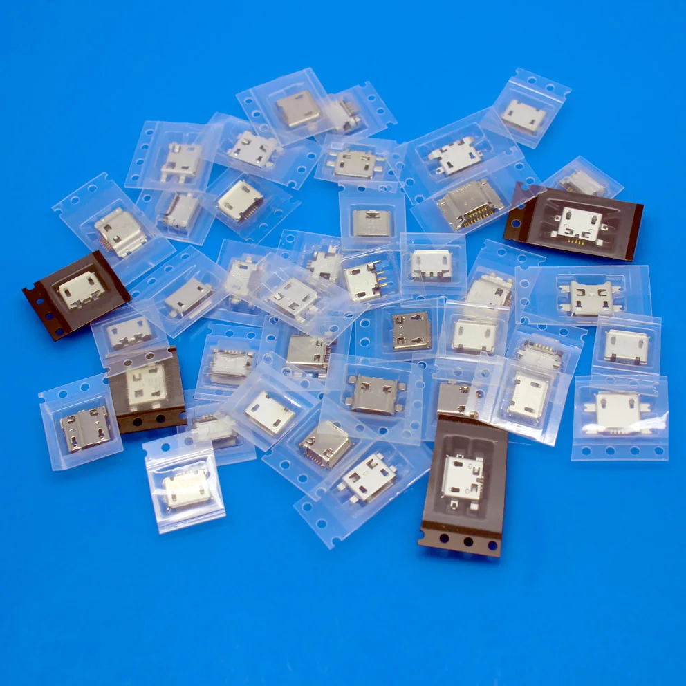 25 моделей 250 шт-1000 шт Micro USB jack 5 P, 5-контактный Micro USB разъем для зарядки для планшета мобильного телефона