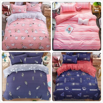 

Duvet Cover Sheet Pillowcase 3/4pcs Bedding Sets Adult Kids Child Cotton Bed Linens Single Twin Queen King Size 150x200 180x220
