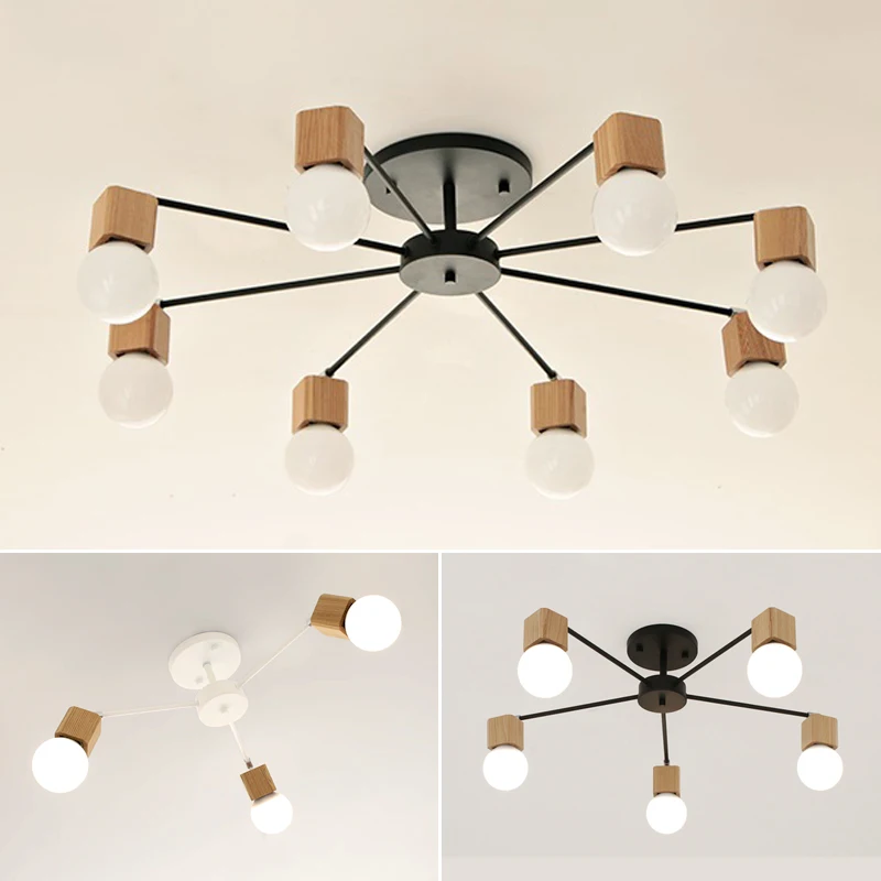 

Nordic Modern Wood LED ceiling Light For home Lighting Living Room Lights Plafon LED Ceiling Lamp Luminaire E27