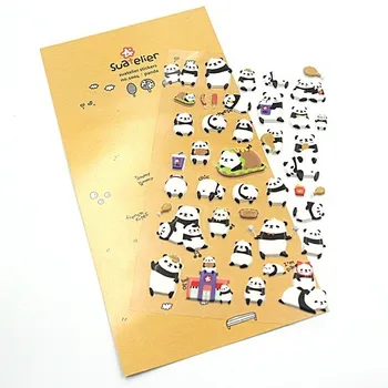 

1pc New Three Dimensional Sponge Bubble Panda Diary Stickers Planner Sticker Sticky Notes Papeleria Children Decorate Stationery
