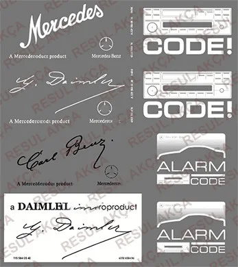 Mercedes w140 300se 300sel s320 s420 s500 s600 s350d Window glass sticker decal Set