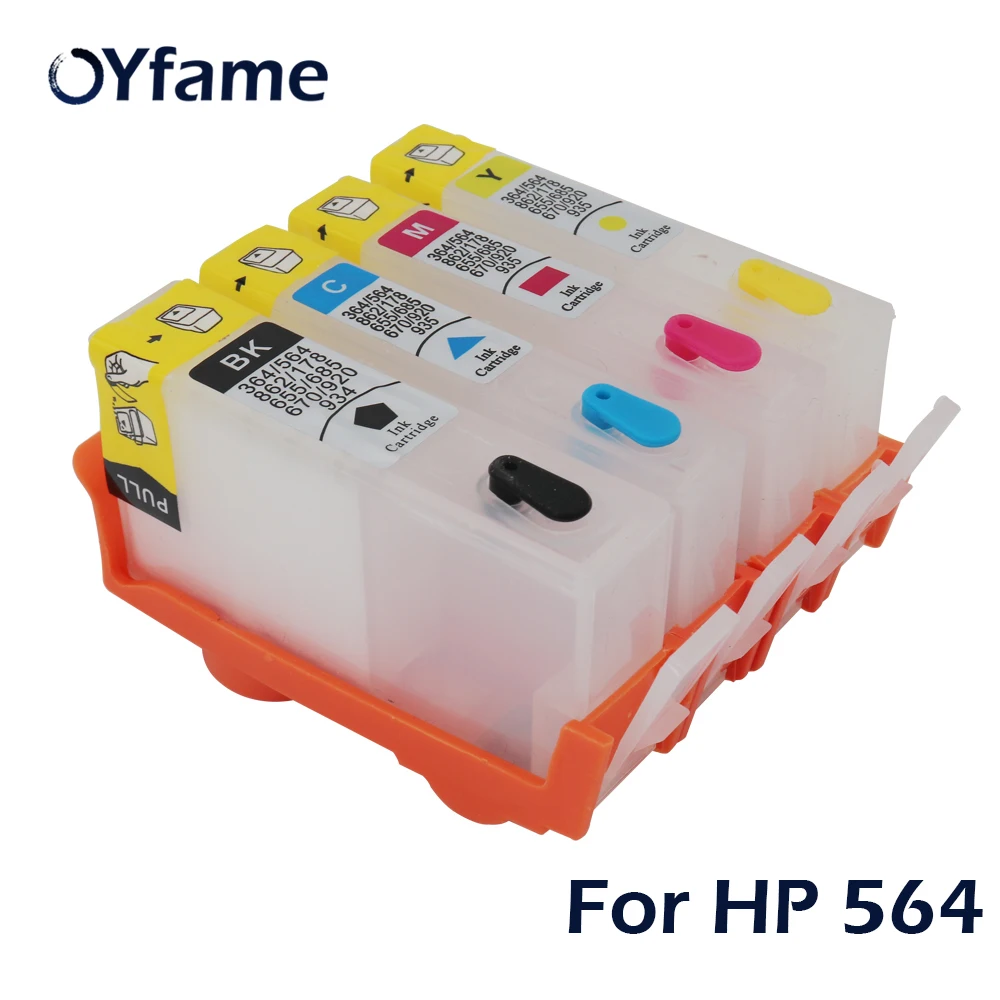 Oyfame 4pcs 564 564xl Ink Cartridge For Hp 564 564 Xl Cartridge Refill