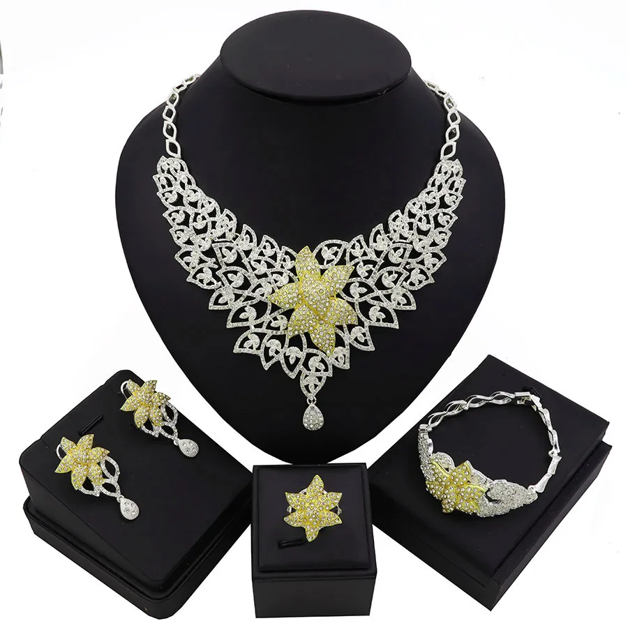 

TSROUND Nigerian Jewelry Sets for Women African Jewelry Statement Bijoux Acier Inoxydable Femme