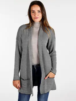 

Spring Autumn wool cardigan woman mid-length casual