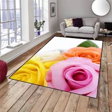 Else розовый оранжевый желтый розы зеленые листья 3d принт нескользящие микрофибры гостиной декоративные современные моющиеся области коврик