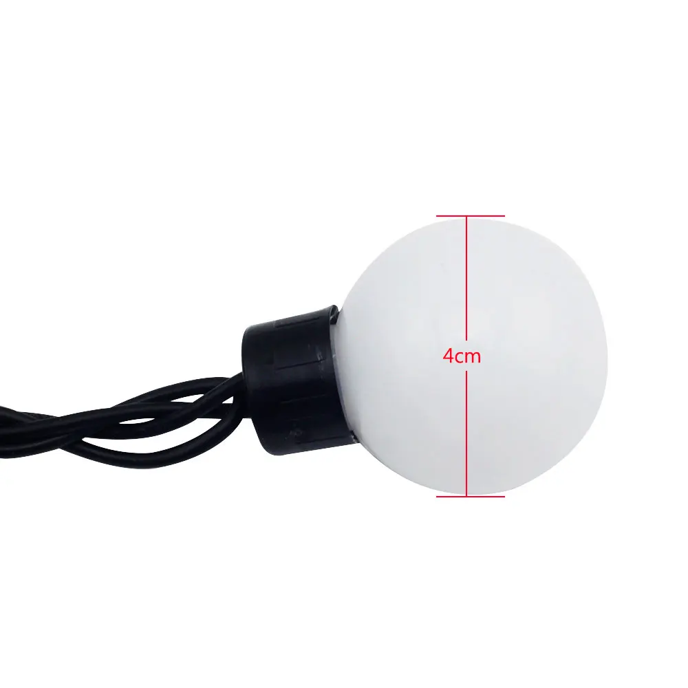4CM Big Ball 4.5m 20LEDs String Light 220V Colorful Fairy Lights Waterproof Christmas Tree  Party Wedding Decoration Bulb Lamp