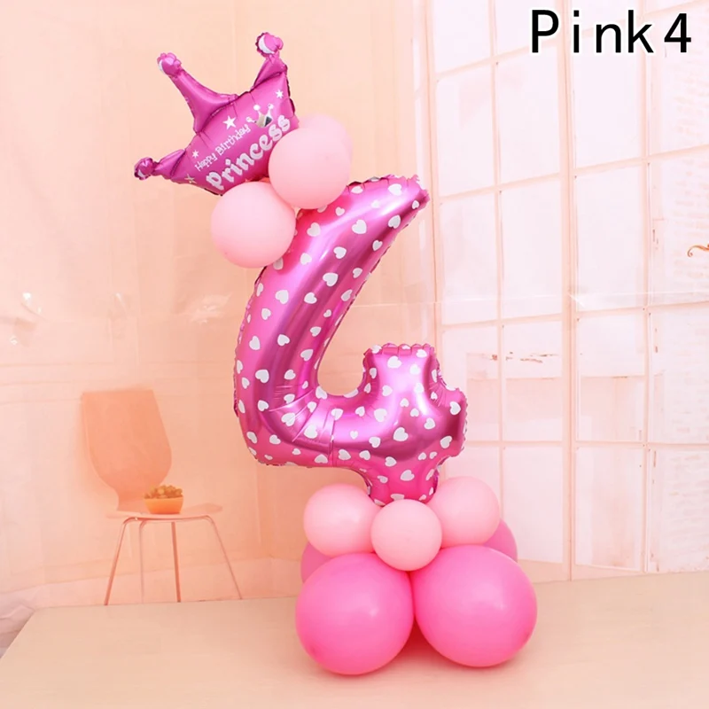 1 Набор, воздушные шары в форме цифр, цифр, фольгированные шары на день рождения, свадьбу, Рождество, праздничные, вечерние, декоративные принадлежности, воздушный шар - Цвет: PK4