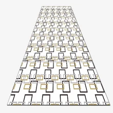 Else Черный Желтый прямоугольник Геометрические линии 3d принт Нескользящая микрофибра моющийся длинный бегунок коврик пол коврики для прихожей