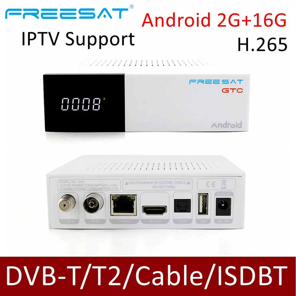 Freesat GTC 4K Android TV Box Receptor DVB-C Cable Youtube DVB-S2 DVB-T2 Bluetooth 4.0 Satellite Receiver Cccam IPTV Biss VU Freesat GTC 4K Android TV Box Receptor DVB-C Cable Youtube DVB-S2 DVB-T2 Bluetooth 4.0 Satellite Receiver Cccam IPTV Biss VU