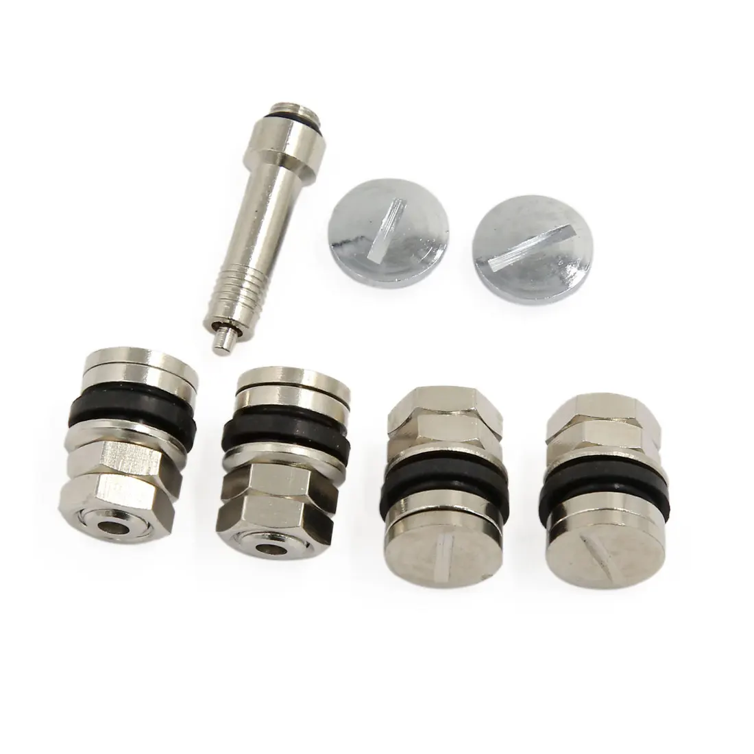 Car Vehicle Stainless Steel Type Tire Valve Cap W High Pressure Bolt 4