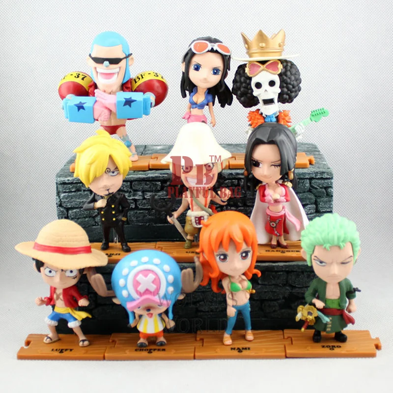 One Piece 10pcs Set Luffy Cartoon Characters Action Figures Anime Pvc Collection Figures Toys Figure Toy Figure Animeaction Figure Anime Aliexpress