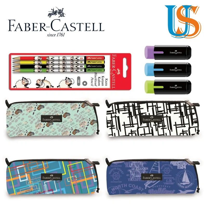 Faber Castel 5177000034 пенал с F. C. 119150 4 шт. твердо-мягкие карандаши+ 1 шт. f. c. 183703 ластик-точилка