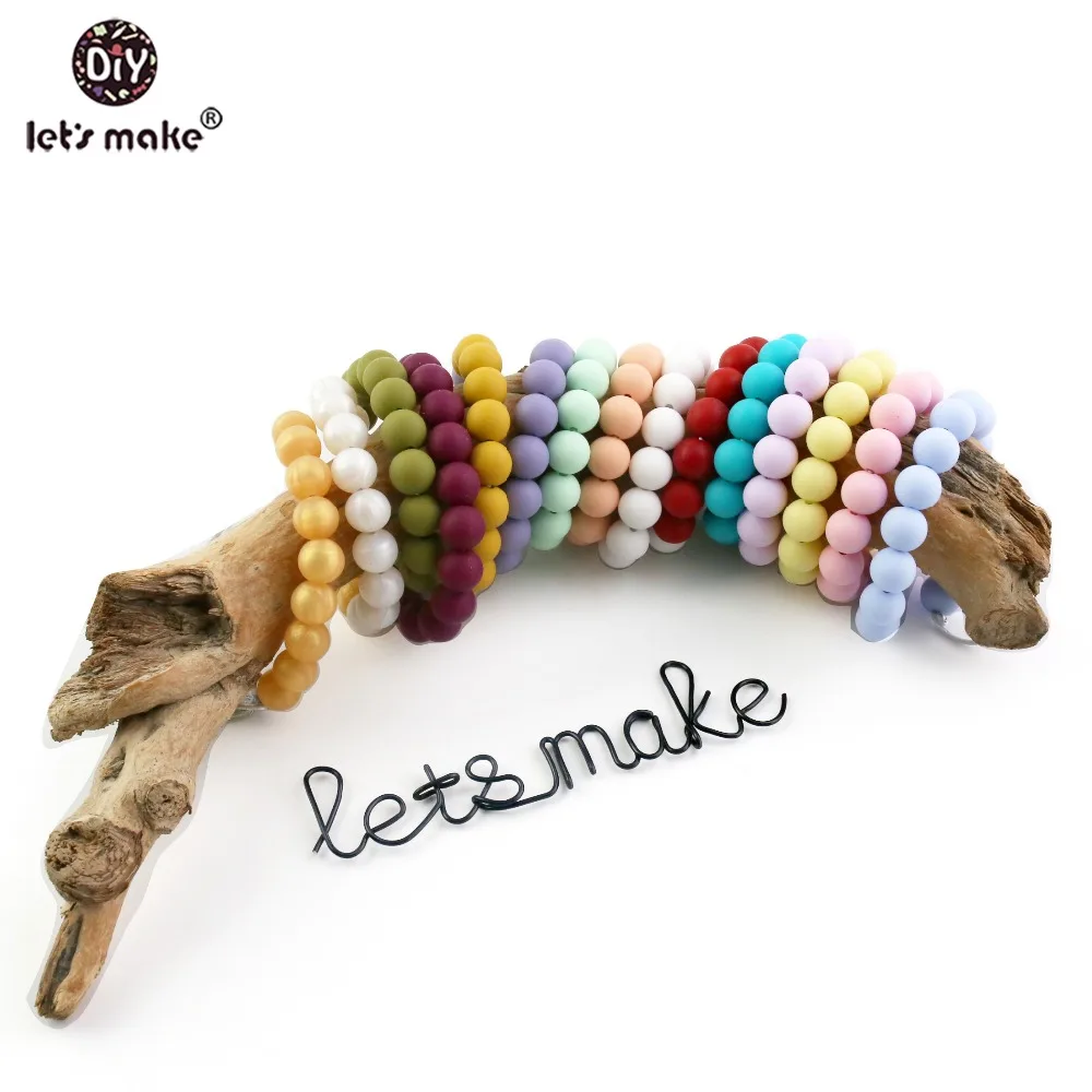 

Let's Make 12mm 10pc Silicone Beads Colorful Food Grade Materials Baby Products Gifts Teething Toys DIY Accessories Baby Teether