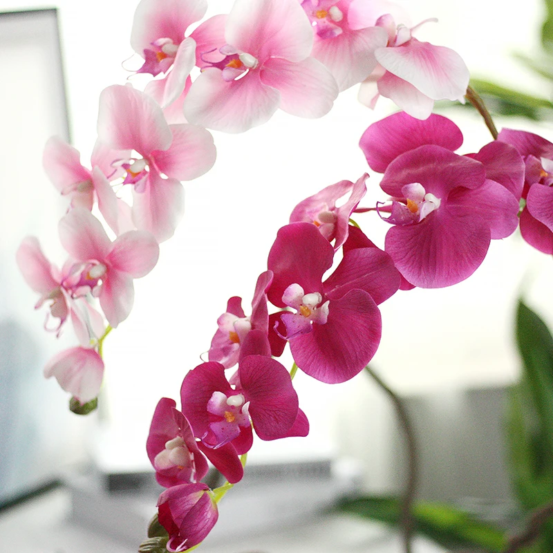 Latex Flower Phalaenopsis Orchid Flowers Artificial Silicone Plant Centerpiece