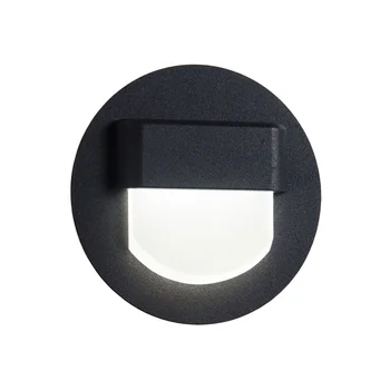 

Black round LED lamp to illuminate the steps of the stairs 1W, 3000K, Warm white, Aluminium, Steps Light, Ladder light