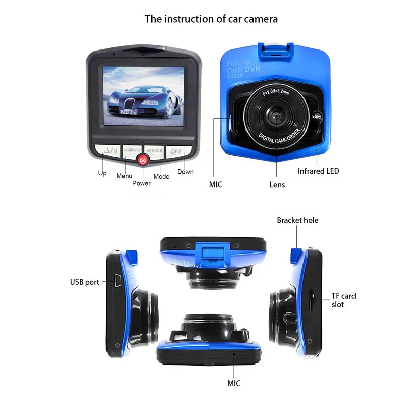 

Blue (without memory card) New driving recorder Mini hidden shield HD Insurance insurance gift -1 set