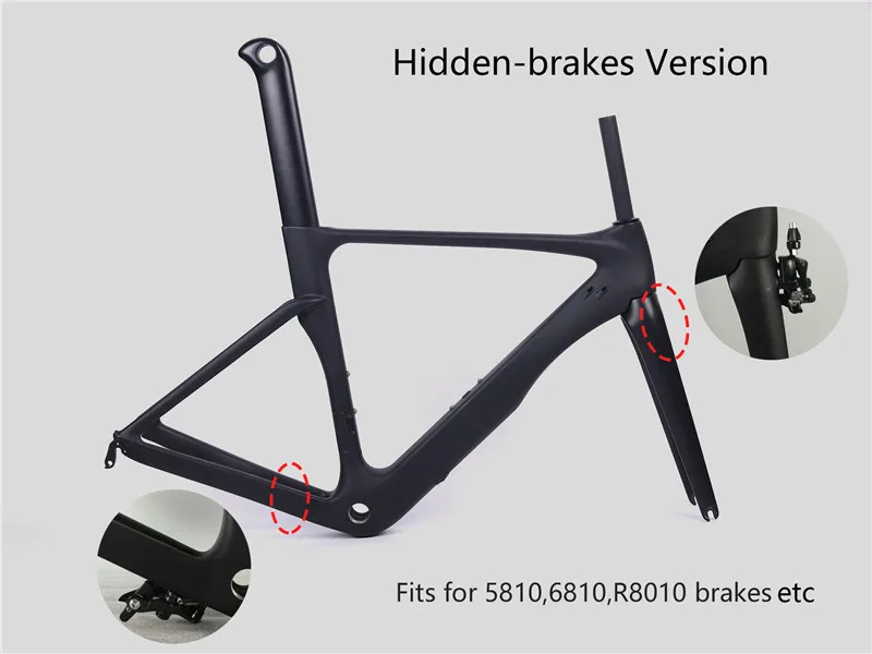 Cheap LEADXUS Two Version Carbon Frame Aero Carbon Road Frame Aero Bike Carbon Fiber Frame BSA or BB30 Bottom Bracket 2
