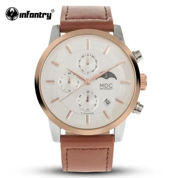 

MDC Mens Watches Top Brand Luxury 2020 Quartz Gold Watch Men Chronograph Daytona Dress Leather Watch Clock Relogio Masculino