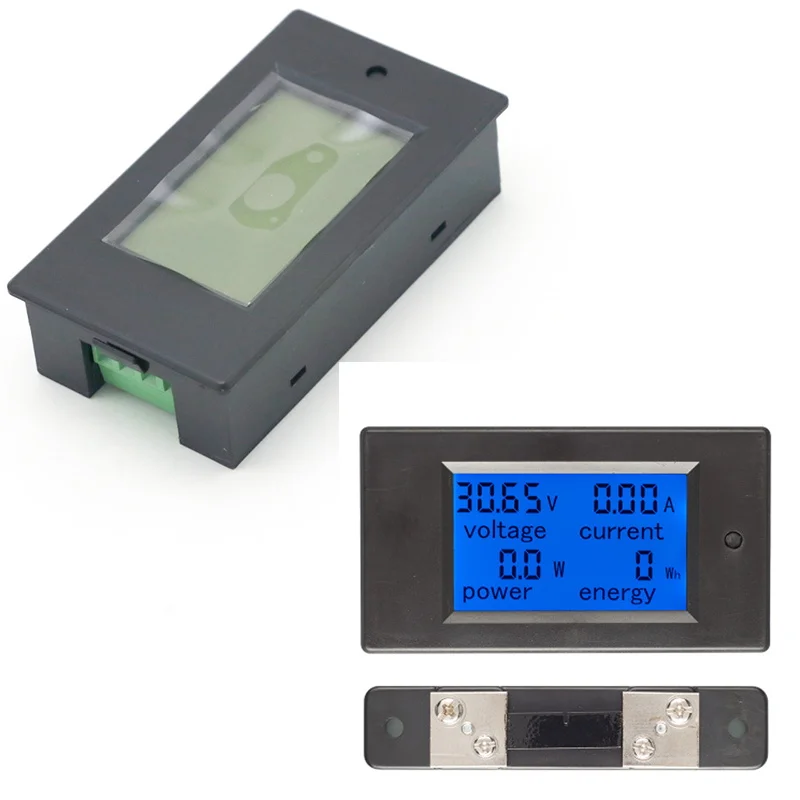 

1Set DC 6.5-100v 50A LCD Combo Meter Voltage current KWh Watt Panel Meter 12v 24v 48v Battery Power monitoring + 50A Shunt