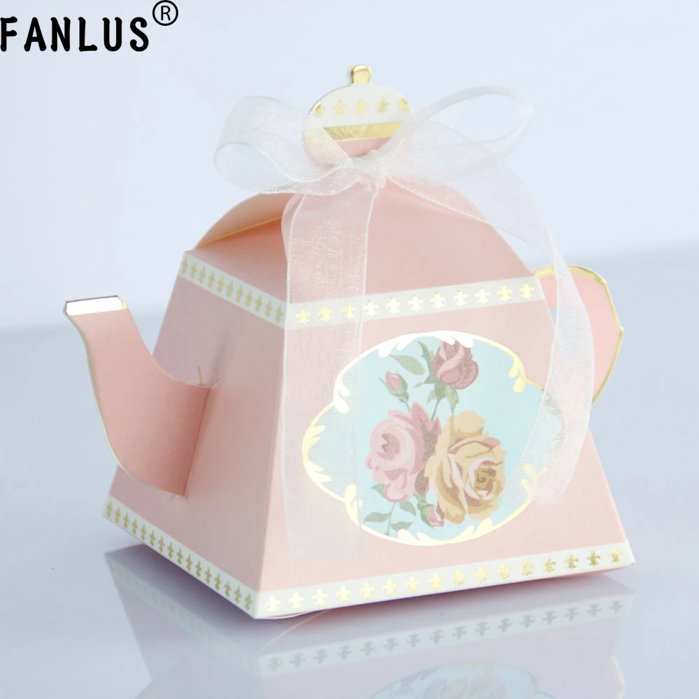FANLUS Mini Teapot Shape Wedding Favors Candy Boxes Gift Box Party