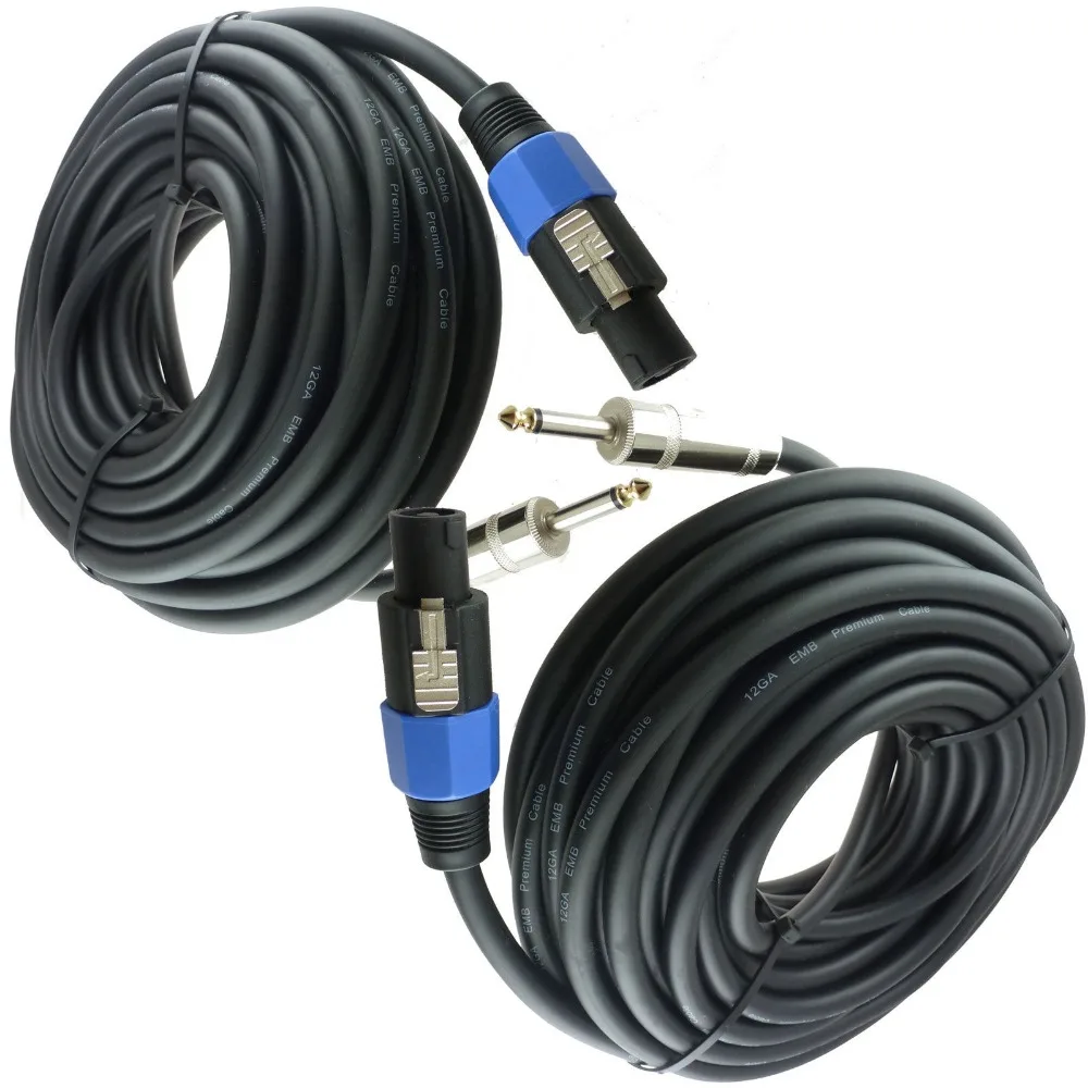 

High Quality 2 pin speaker to speaker cables DJ PA 32FT 12 Gauge 12GA