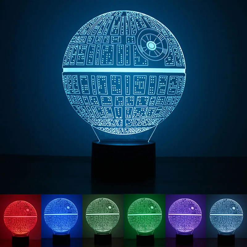 USB Powered Planet Радуга Цвет 3D ночник сенсорный ключ украшение светодиодный свет
